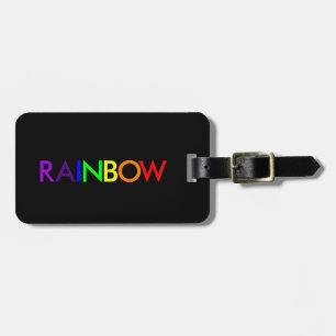 Rainbow Luggage Tag w/ leather strap
