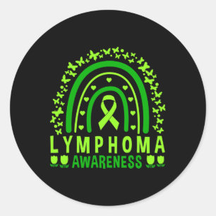 Rainbow Lymphoma Awareness Support Classic Round Sticker