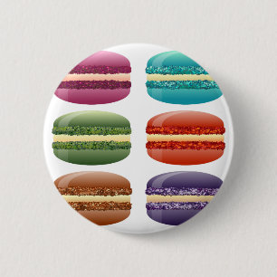 rainbow macarons 6 cm round badge
