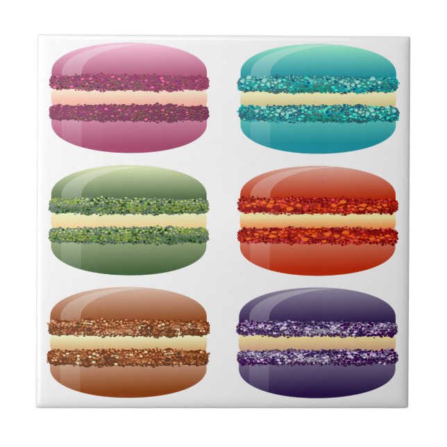 rainbow macarons ceramic tile (Front)