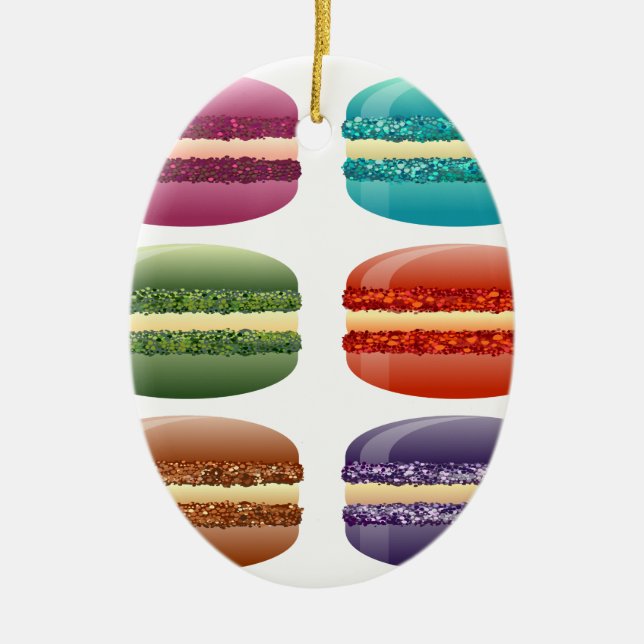 rainbow macarons ceramic tree decoration (Front)