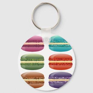 rainbow macarons key ring