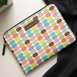 Rainbow Macarons Pattern Personalised Laptop Sleeve<br><div class="desc">Colourful macarons pattern.</div>