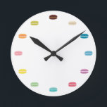 Rainbow Macarons Round Clock<br><div class="desc">French macaron cookies in lots of different colours.</div>