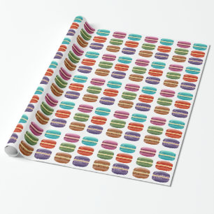 rainbow macarons wrapping paper