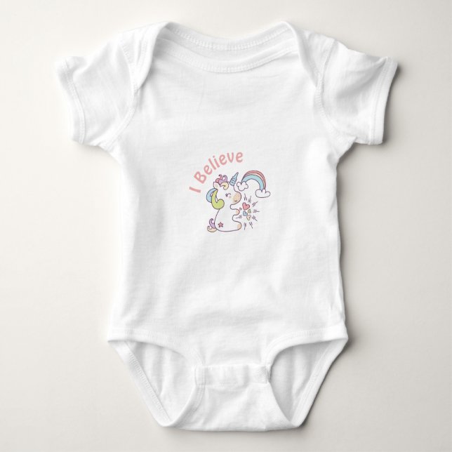 Rainbow Magic Unicorn T-shirt  Baby Bodysuit (Front)