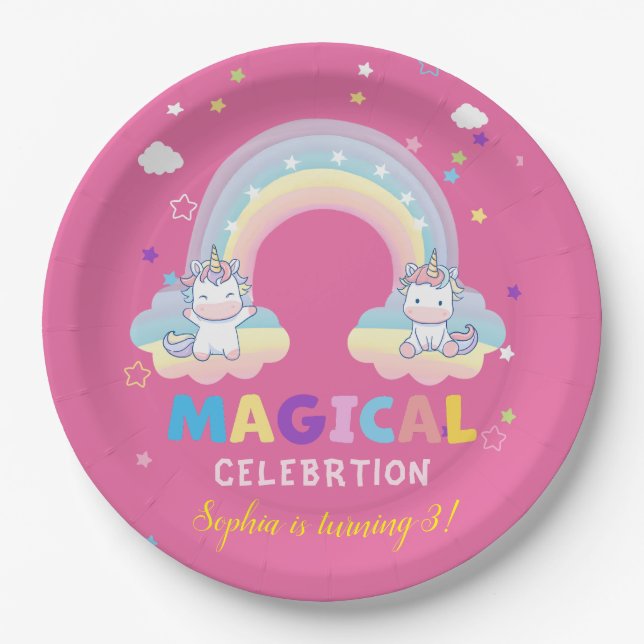 Rainbow Magical Celebration Plate (Front)