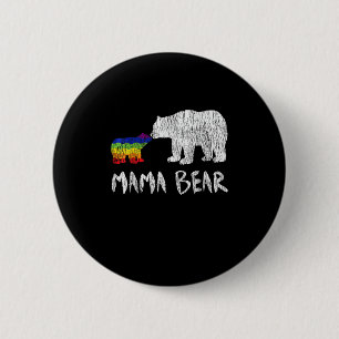 Rainbow Mama Bear Always Forever Love Support Prid 6 Cm Round Badge