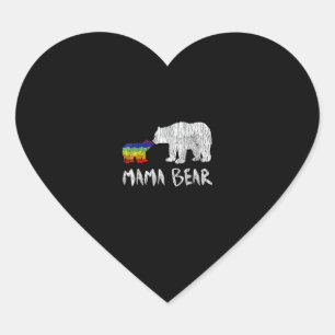 Rainbow Mama Bear Always Forever Love Support Prid Heart Sticker