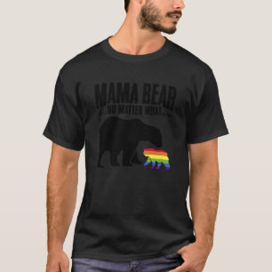 Rainbow Mama Bear Pride Month LGBT Ally Proud Mum  T-Shirt