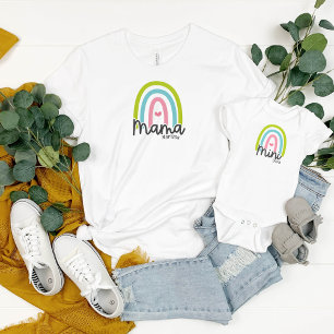 Rainbow Mama Mini Matching Customizable  Baby Bodysuit