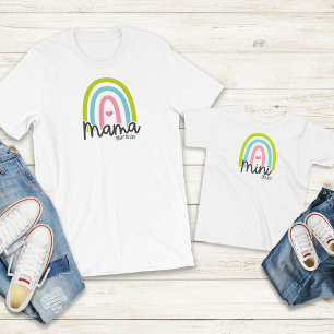 Rainbow Mama Mini Matching Customizable  Toddler T-Shirt