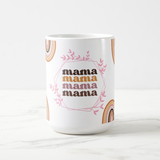 Rainbow Mama Repeating Text Coffee Mug (Center)