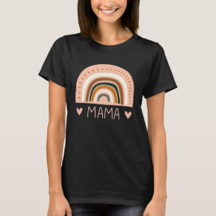 Rainbow Mama V Neck Boho Style Teacher for Mum T-Shirt