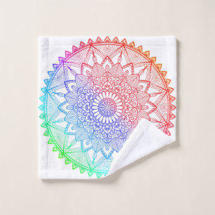 Rainbow Mandala Bath Towel Set