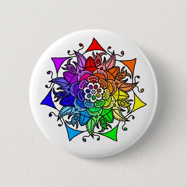 Rainbow Mandala Button (Front)