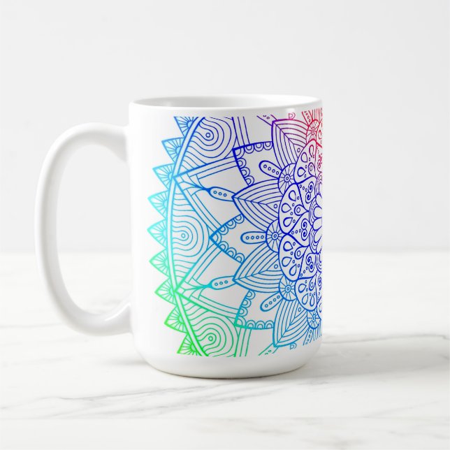 Rainbow Mandala Coffee Mug (Left)