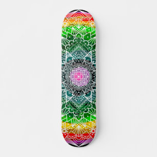 Rainbow Mandala Colourful Skateboard