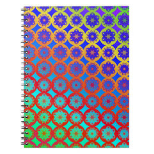 Rainbow Mandala Fractal Pattern Notebook