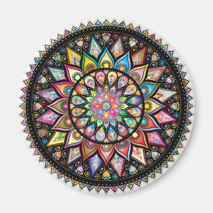 Rainbow Mandala Indian Magnet