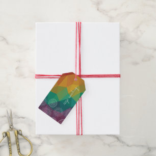 Rainbow mandala modern ombre gift tags