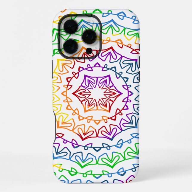 Rainbow Mandala Pattern Design iPhone Case (Back)