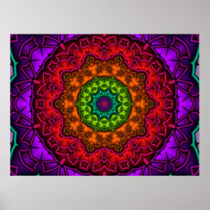 Rainbow Mandala Poster