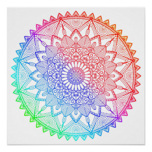Rainbow Mandala Poster