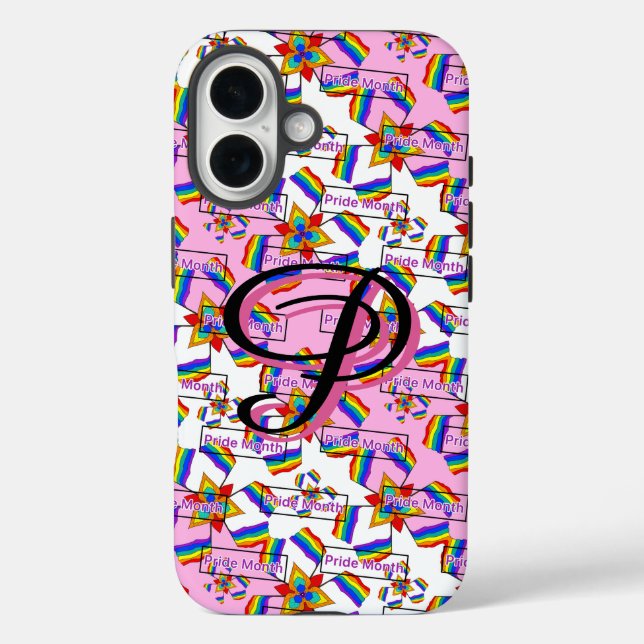 Rainbow Mandala Pride Monogram - Vibrant Geometric Case-Mate iPhone Case (Back)