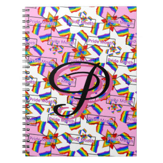 Rainbow Mandala Pride Monogram - Vibrant Geometric Notebook