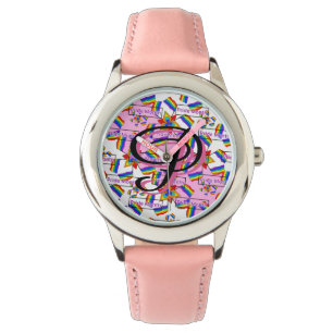 Rainbow Mandala Pride Monogram - Vibrant Geometric Watch