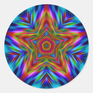 Rainbow Mandala Star Fractal Decal Sticker