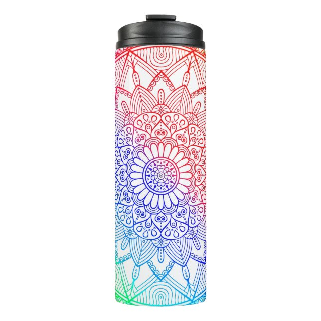 Rainbow Mandala Thermal Tumbler (Front)
