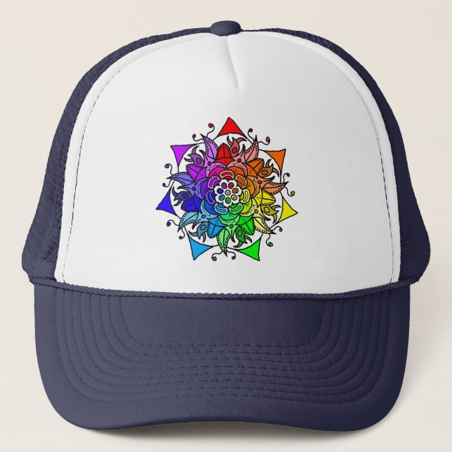 Rainbow Mandala Trucker Hat (Front)