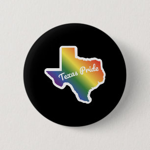 Rainbow Map of Texas Design for proud LGBT+ Texan 6 Cm Round Badge