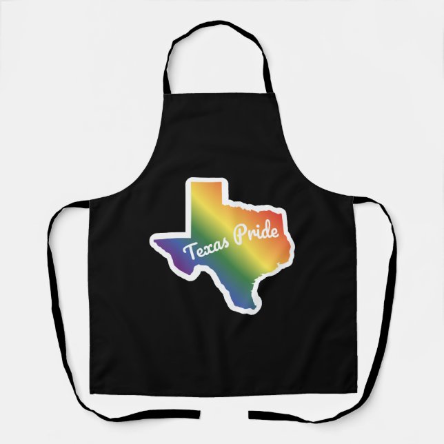 Rainbow Map of Texas Design for proud LGBT+ Texan Apron (Front)