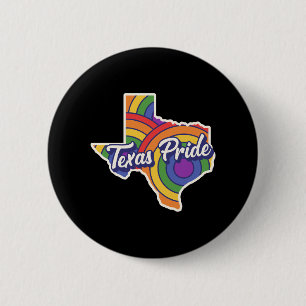 Rainbow Map Texas Design for proud LGBT+ Texans 6 Cm Round Badge