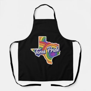 Rainbow Map Texas Design for proud LGBT+ Texans Apron