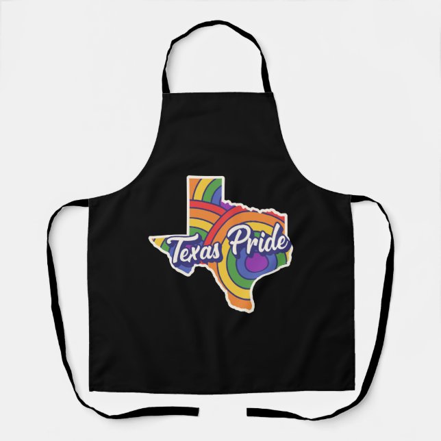Rainbow Map Texas Design for proud LGBT+ Texans Apron (Front)