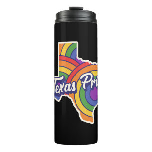Rainbow Map Texas Design for proud LGBT+ Texans Thermal Tumbler