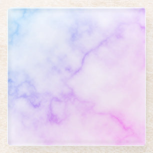 Rainbow Marble Pattern Glass Coaster