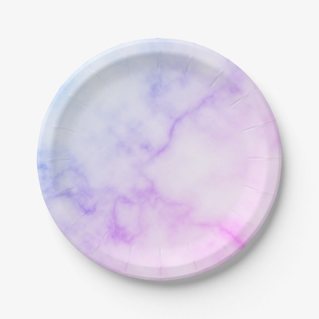 Rainbow Marble Pattern Paper Plate (Front)
