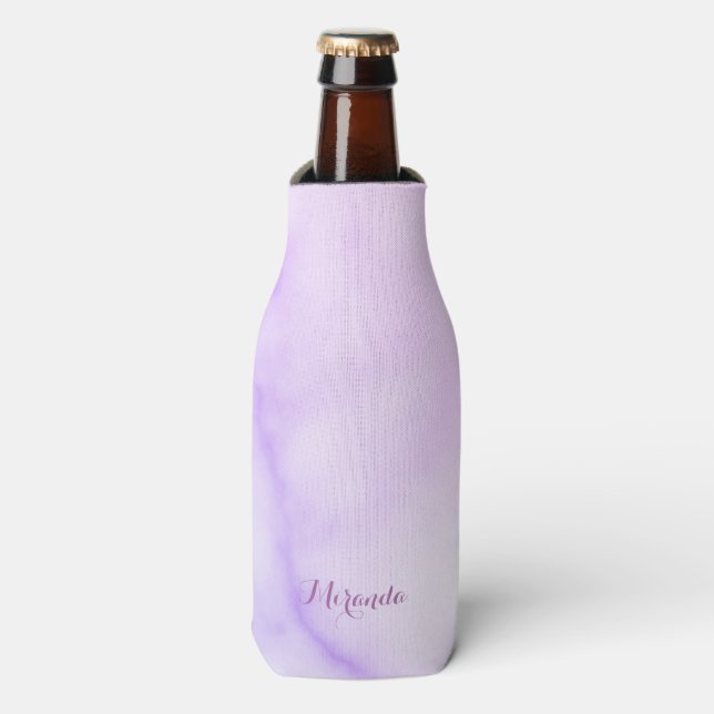 Rainbow Marble Pattern with Personalised Name Bottle Cooler (Bottle Front)