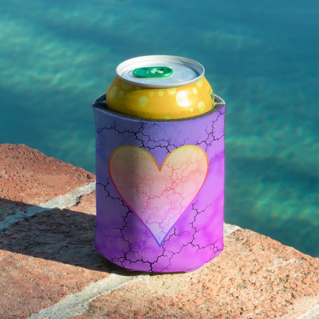 Rainbow Marbled Heart Can Cooler (In Situ Pool)