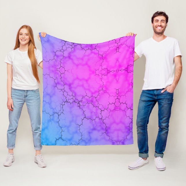 Rainbow Marbled Heart Fleece Blanket (In Situ)
