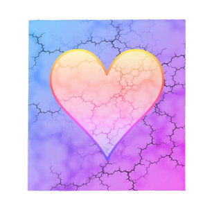Rainbow Marbled Heart Notepad