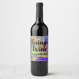 Rainbow Marbling Wine Label