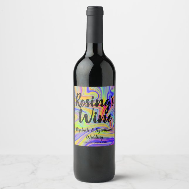 Rainbow Marbling Wine Label (Front)