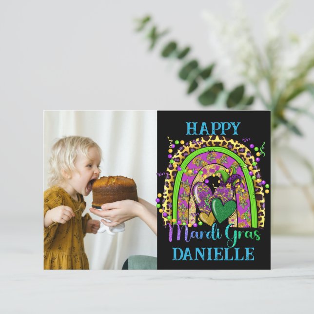 Rainbow Mardi Gras Card (Standing Front)