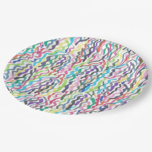 Rainbow Marks Paper Plate